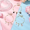 3Pcs 3 Colors Brass Flat Oval Cable Chain Bracelets BJEW-JB11602-1