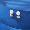 Natural Pearl Ear Studs EJEW-P286-36P-4