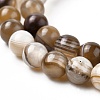 Natural Striped Agate/Banded Agate Bead Strands G-K166-13-6mm-02-6