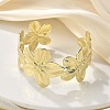Flower Brass Cuff Open Bangles BJEW-M060-05G-5