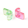 UV Plating Transparent Acrylic European Beads OACR-M027-02J-3