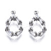 Brass Inlaid Clear Cubic Zirconia Charms ZIRC-S069-021P-1