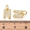 Brass Micro Pave Clear Cubic Zirconia Charms KK-N241-001N-3