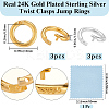 6Pcs 2 Colors 925 Sterling Silver Locking Jump Ring STER-BBC0008-70C-G-2