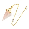 Natural Rose Quartz Chip & Resin Dowsing Pendulum Big Pendants G-H293-02G-13-2