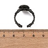 Hollow Flower 304 Stainless Steel Cuff Ring Components STAS-P454-03B-B-2