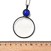 Flat Round Glass Magnifying Pendant Necklace for Women LS-NJEW-K125-01B-04-3