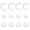 18Pcs 3 Style 201 Stainless Steel Links Connectors & Chandelier Components Links STAS-UN0021-57P-1