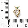 Brass Pave Clear Cubic Zirconia Charms LS-KK-Q048-21G-3