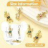 5Pcs 5 Colors Brass Clear Cubic Zirconia Pendants KK-CJ0001-76-2