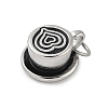 Coffee Cup with Heart 304 Stainless Steel Enamel Pendants STAS-M120-08P-2