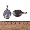 Natural Grey Agate Pendants G-Q606-92G-02-3