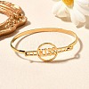 201 Stainless Steel Flat Round Link Bangles for Women LS-BJEW-R014-01G-02-2