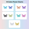 60Pcs 10 Colors Electrophoresis 430 Stainless Steel Pendants STAS-DC0013-04-3