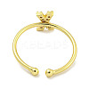 Rack Plating Brass Open Cuff Rings for Women RJEW-F162-02G-X-3