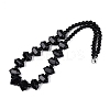 Natural Black Onyx(Dyed & Heated) Round & Cone Beaded Necklaces NJEW-N064-03B-2