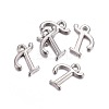 Platinum Plated Alloy Letter Pendants PALLOY-J718-01P-T-2