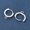 Brass Micro Pave Clear Cubic Zirconia Hoop Earring Findings KK-H532-14A-S-2