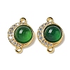 Brass Micro Pave Clear Cubic Zirconia Connector Charms KK-R210-30G-01-1