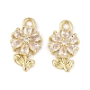 Brass Micro Pave Clear Cubic Zirconia Charms LS-KK-L212-18G-1