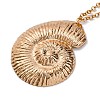 Summer Beach Alloy Shell Shaped Pendant Rolo Chain Necklaces for Women NJEW-U013-05G-01-2