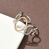 304 Stainless Steel Double Color Cuff Rings RJEW-S635-01GP-G-1