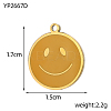 Smiling Face Charms 304 Stainless Steel Enamel Pendants STAS-OY004-17G-2