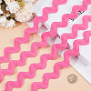 9 Yards Polyester Wavy Fringe Trim Ribbon OCOR-XCP0002-96-3