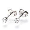 Gifts for Boyfriend Valentines Day Cubic Zirconia Ear Studs LS-X-EJEW-H072-01-1