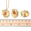 304 Stainless Steel Flower Pendant Necklaces & Stud Earrings Sets for Women SJEW-B020-03G-5