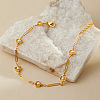 Teachers' Day Apple Brass with Plastic Pearl Bead Link Chain Anklets for Women FS-WG6989F-01-4