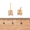 Flat Round Brass Pave Cubic Zirconia Stud Earrings for Women EJEW-G428-29A-02-5