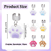 12Pcs 6 Colors Cat Paw Print Resin Stethoscope Pendant Decorations HJEW-OC00161-2
