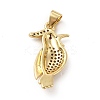Rack Plating Brass Micro Pave Cubic Zirconia Pendants KK-E072-15G-2