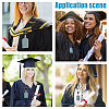 3Pcs 3 Style Graduation Theme Felt Plastic Retractable Badge Reel JEWB-UN0001-02-7