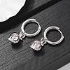 Brass Cubic Zirconia Hoop Earrings EJEW-Q015-01P-C-5