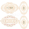 6Pcs 3 Style Polyester Embroidery Table Mats AJEW-GF0004-86-1