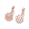 Brass Micro Pave Cubic Zirconia European Dangle Charms ZIRC-E163-01RG-1