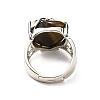 Natural Tiger Eye Adjustable Rings RJEW-P043-03P-16-3