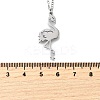 304 Stainless Steel Flamingo Shaped Pendant Cable Chain Necklaces for Women Men NJEW-Q032-02A-P-5