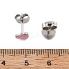 Enamel Heart Stud Earrings EJEW-B009-12P-4