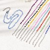 12Pcs 12 Colors 304 Stainless Steel with Glass Faceted Rondelle Bead Handmade Link Chain Birth Stone Necklaces for Women NJEW-G195-01P-1