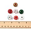 50Pcs 7 Colors Christmas Spray Painted Wood European Beads WOOD-FS0002-43-5