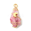 2Pcs Electroplated Natural Quartz Crystal Dyed Copper Wire Wrapped Pendants PALLOY-JF03170-01-3
