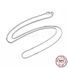 Anti-Tarnish Rhodium Plated 925 Sterling Silver Wheat Chains Necklace for Women STER-I021-03B-P-1