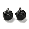 Natural Obsidian Pumpkin Charms G-K338-27P-02-1