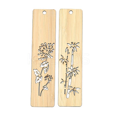 8Pcs Chinese Style Bamboo Bookmarks AJEW-FH0003-34-1