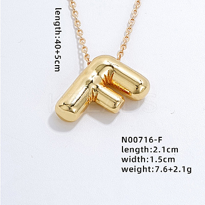 Stainless Steel Party Balloon Letter Pendant Cable Chain Necklaces for Women YF1942-6-1
