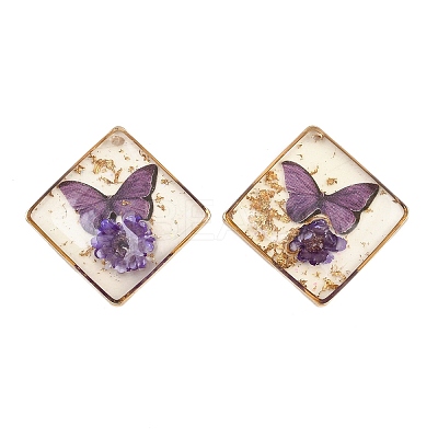 Transparent Epoxy Resin & Printed Pendants KK-F074-01A-1
