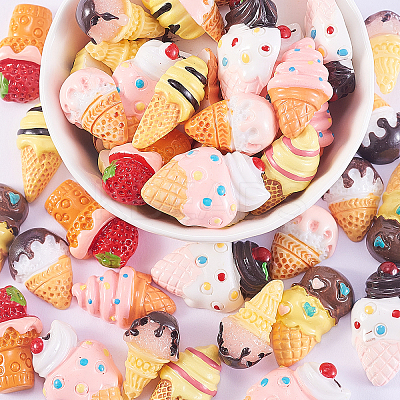 50Pcs 10 Styles Resin Decoden Cabochons RESI-CJ0001-230-1